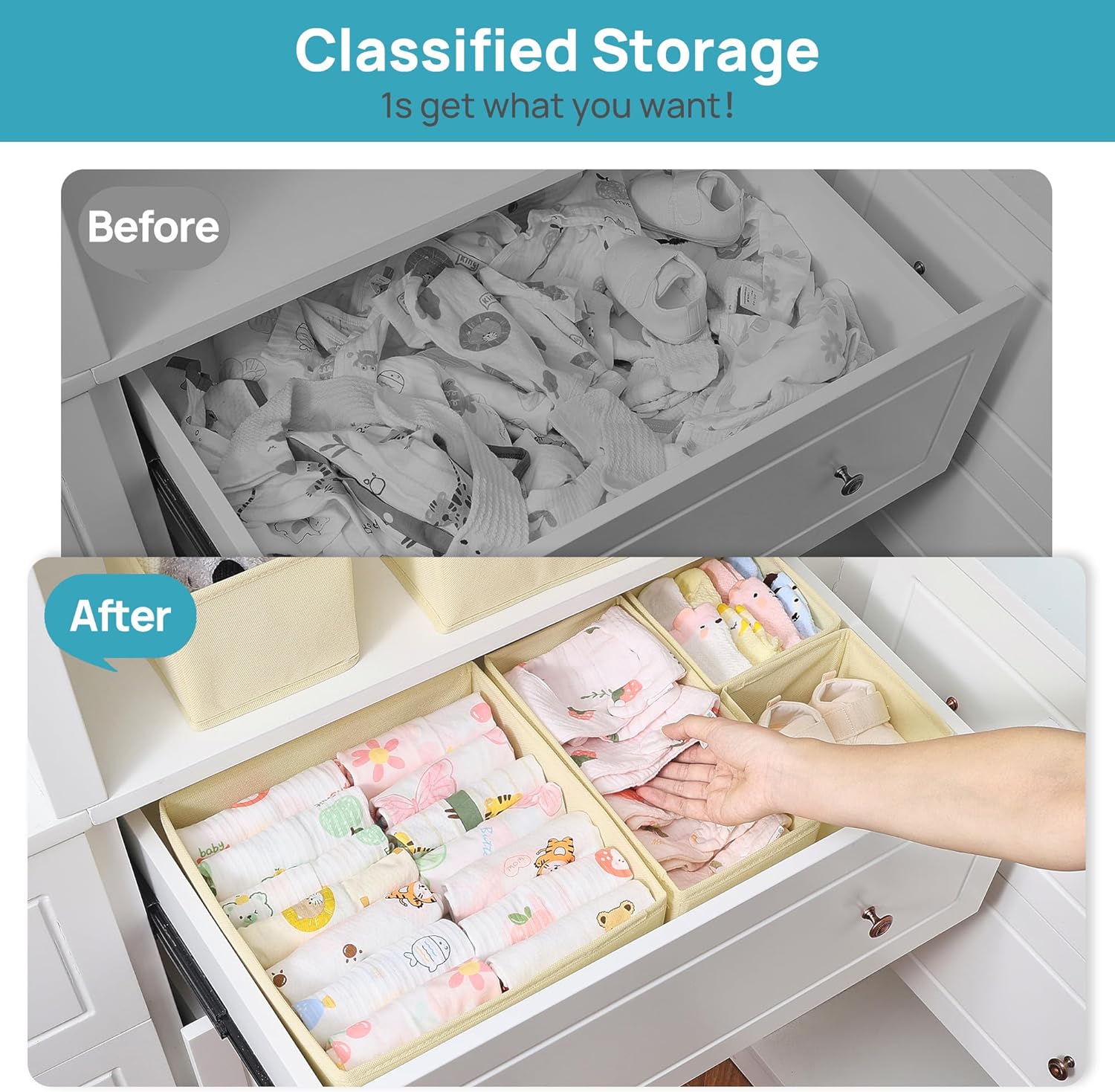 Baby Clothing Storage Box Set (12-Piece) - Image 2