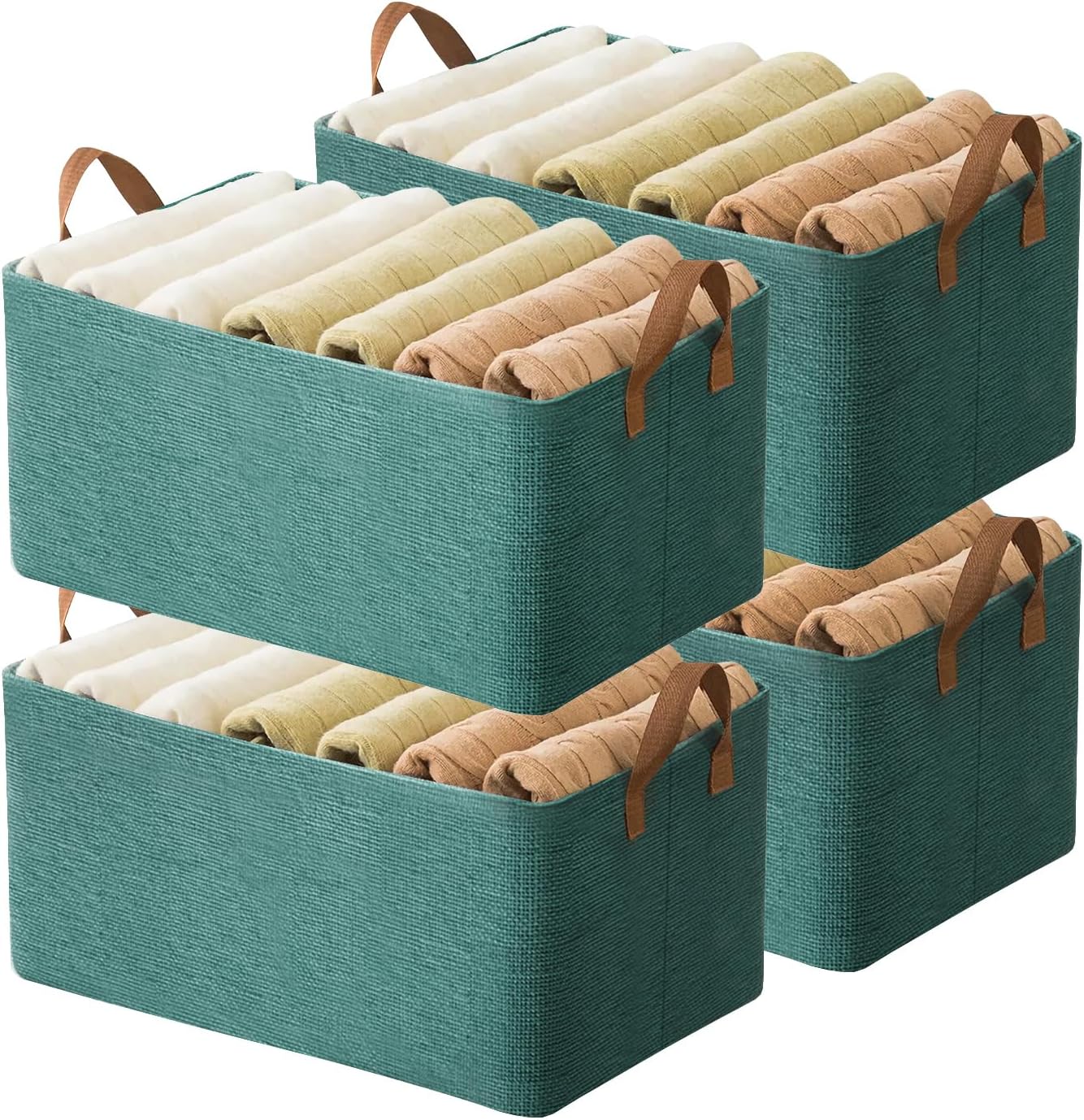Wardrobe Storage Bins with Handles (4-Piece Set)